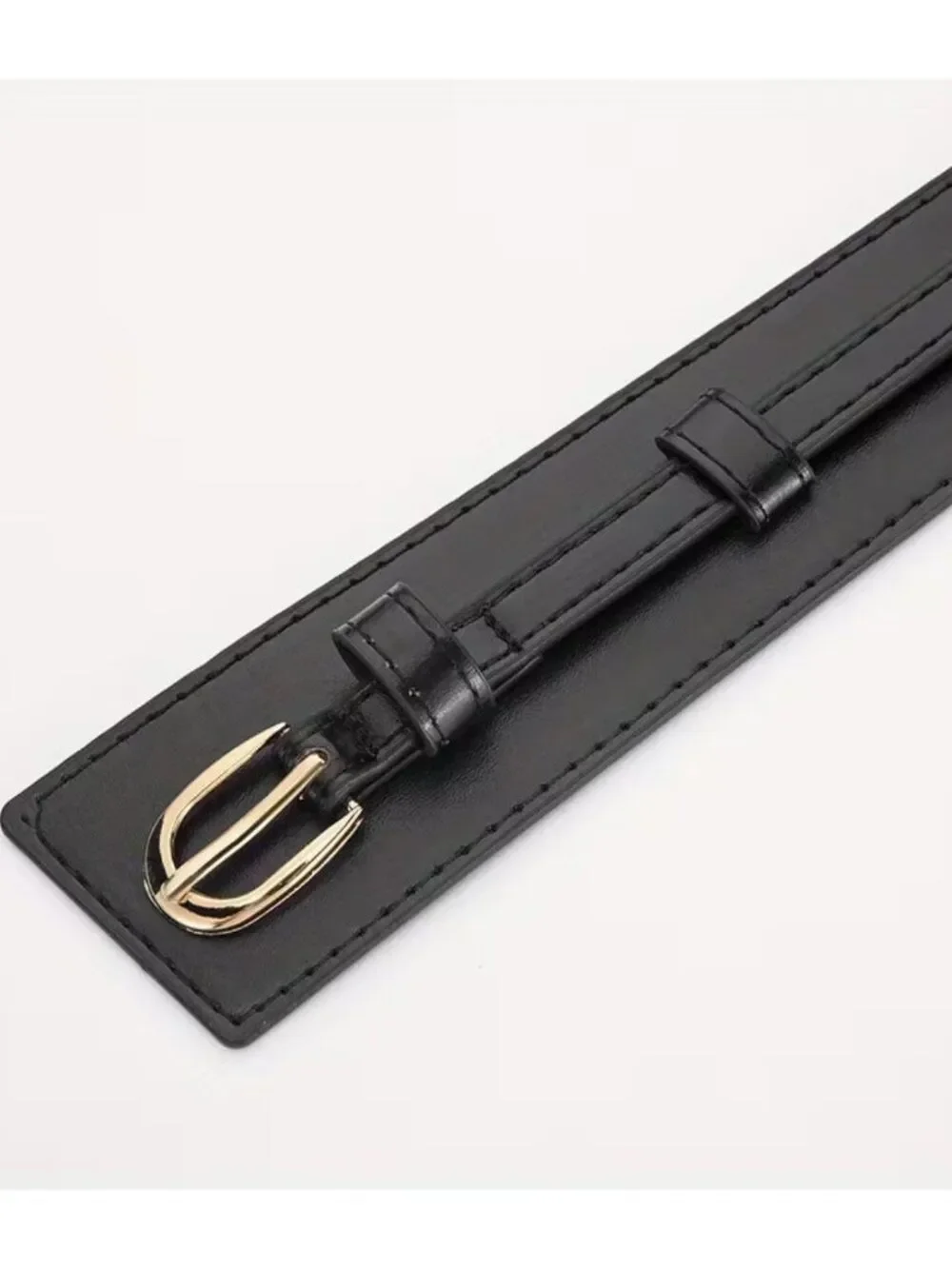 NWT 2-in-1 Faux Leather Corset Waist Belt Convertible Skinny Cinch Cummerbund